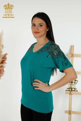 Bluse aus Viskosestoff, V-Ausschnitt, Hersteller von Damenbekleidung – 79054 | Echtes Textil - Thumbnail