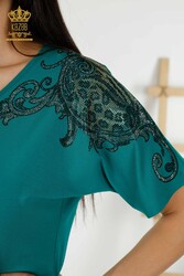 Bluse aus Viskosestoff, V-Ausschnitt, Hersteller von Damenbekleidung – 79054 | Echtes Textil - Thumbnail