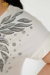 Bluse aus Viskosestoff. Radkragen-Damenbekleidung – 79053 | Echtes Textil - Thumbnail