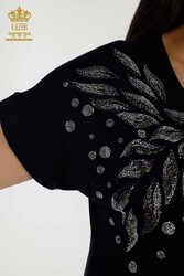 Bluse aus Viskosestoff. Radkragen-Damenbekleidung – 79053 | Echtes Textil - Thumbnail