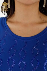 Bluse aus Viskosestoff. Radkragen-Damenbekleidung – 79069 | Echtes Textil - Thumbnail