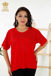 Bluse aus Viskosestoff. Radkragen-Damenbekleidung – 79069 | Echtes Textil - Thumbnail