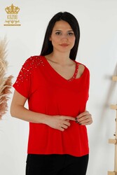 Bluse aus Viskosestoff. Radkragen-Damenbekleidung – 79200 | Echtes Textil - Thumbnail