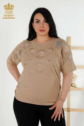 Bluse aus Viskosestoff, steinbestickter Damenbekleidungshersteller - 79094 | Echtes Textil - Thumbnail