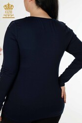 Bluse aus Viskosestoff V-Ausschnitt Damenbekleidung - 79048 | Echtes Textil - Thumbnail