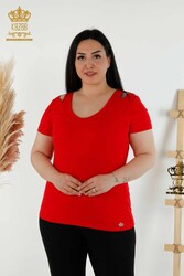 Bluse aus Viskosestoff Kurzarm Damenbekleidung - 79220 | Echtes Textil - Thumbnail