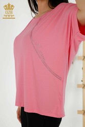 Bluse aus Viskosestoff Kurzarm Damenbekleidung - 79295 | Echtes Textil - Thumbnail