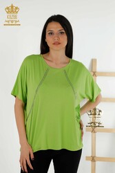 Bluse aus Viskosestoff Kurzarm Damenbekleidung - 79295 | Echtes Textil - Thumbnail